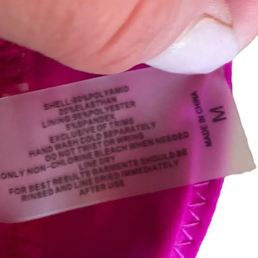 SherryDC Pink Cross Front High Cut Bikini NWT Size Medium